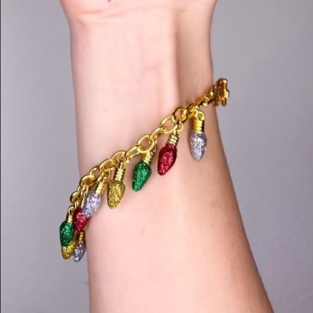 Festive Bracelet With Christmas Light Charms